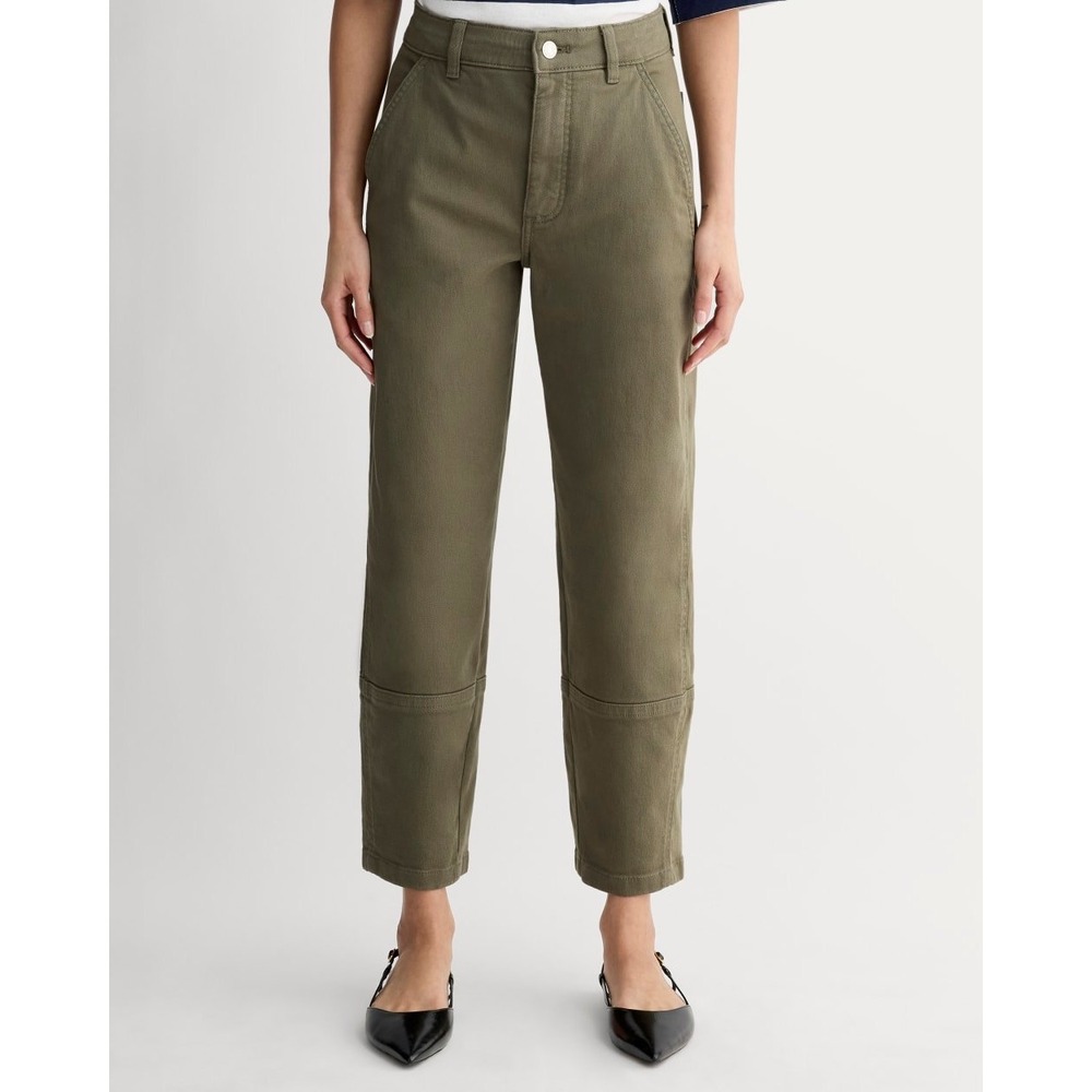 Everlane Utility Barrel Organic Cotton Olive Green High Rise Kalamata Size 2